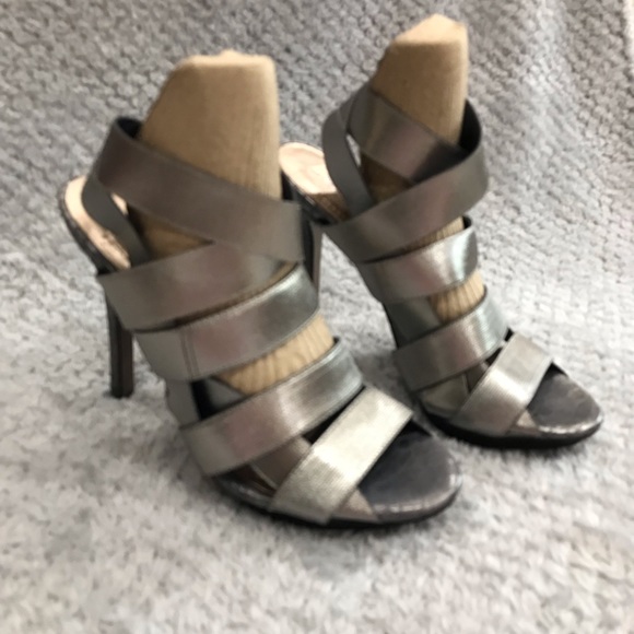 BCBG Gray Snakeskin Stretchy Strap Heels 
5” Heel
Size 7.5 
No Shoebox - Picture 2 of 11
